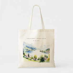 Tote Bag Lungern Suisse Paysage à l'aquarelle Mariage