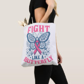 Tote Bag Lutter comme un papillon Sensibilisation au cancer (De près)