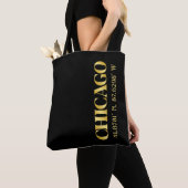 Tote Bag Lux Gold Chicago Latitude & Longitude (De près)