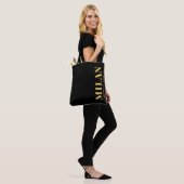 Tote Bag Lux Gold Milan Latitude & Longitude Noir (Sur le modèle)