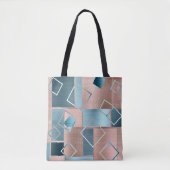 Tote Bag Luxe Abstrait | Blush Rose Gold et Turquoise Géomé (Devant)