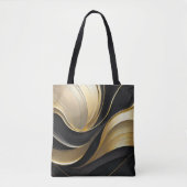 Tote Bag Luxe Abstrait moderne noir et or- (Devant)