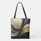 Tote Bag Luxe Abstrait moderne noir et or- (Dos)