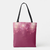 Tote Bag Luxe Bokeh Glamor Rose Foncé Avec Nom (Dos)