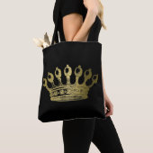 Tote Bag Luxueux Esoteric Gold Crown Black (De près)