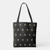 Tote Bag Luxueux Gold Fleur de Lis Motif Black (Dos)