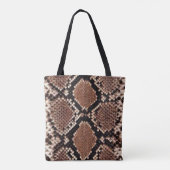 Tote Bag Luxury Beauty Branding Brown Python Snake Skin (Dos)