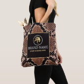 Tote Bag Luxury Beauty Branding Brown Python Snake Skin (De près)