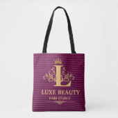 Tote Bag Luxury Crocodile Leather Monogram Gold Initial (Devant)