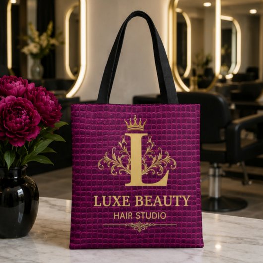 Tote Bag Luxury Crocodile Leather Monogram Gold Initial