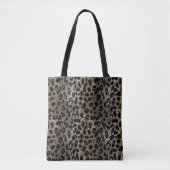 Tote Bag Luxury Glitter Brown Black Gold Leopard Pattern (Devant)