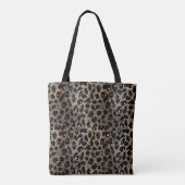 Tote Bag Luxury Glitter Brown Black Gold Leopard Pattern (Dos)