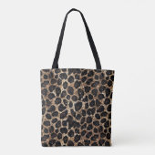 Tote Bag Luxury Glitter Gold Brown Black Leopard Pattern (Dos)
