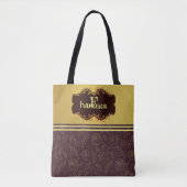 Tote Bag Luxury Gold Foil Flowtery Nom Monogramme (Devant)