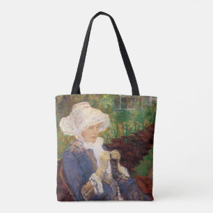 Tote Bag Lydia faisant du crochet dans le jardin à Marly, M