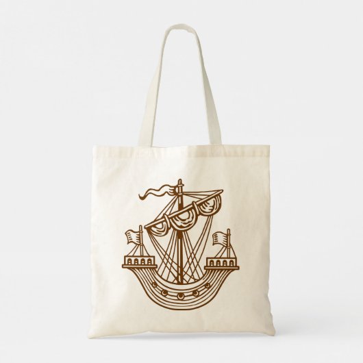 Tote Bag Lymphad (navire héraldique) - Noyer (Dos)