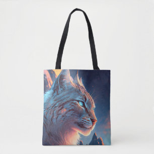 Tote Bag Lynx Animal Portrait Peinture Faune À L'Extérieur