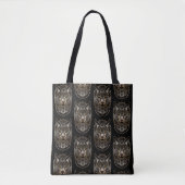 Tote Bag Lynx d'or de conception tribale (Devant)
