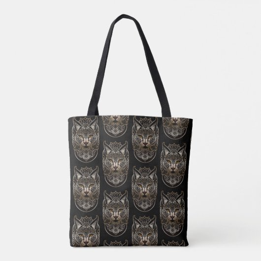 Tote Bag Lynx d'or de conception tribale (Dos)