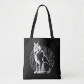 Tote Bag Lynx Noir Et Blanc (Devant)