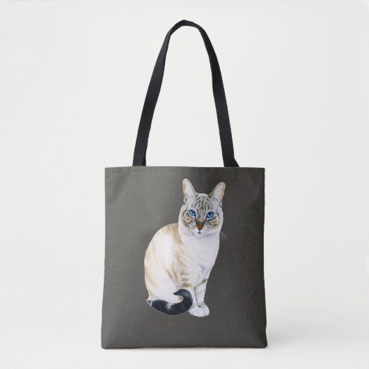 Tote Bag Lynx Point Siamese Chat Personnalisé (Devant)