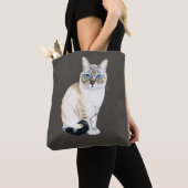 Tote Bag Lynx Point Siamese Chat Personnalisé (De près)