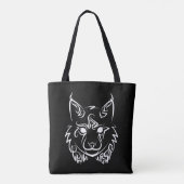 Tote Bag Lynx tribale noire et blanche (Dos)