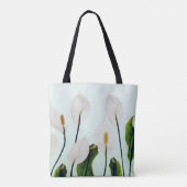 Tote Bag Lys Blancs Fleurs Bleu sans joint (Dos)