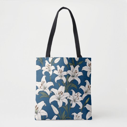 Tote Bag Lys de pâques blancs motif (Devant)