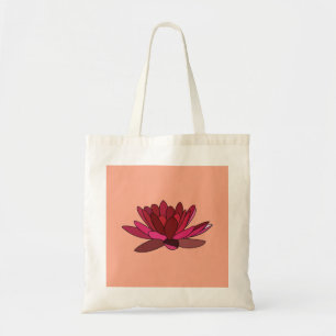 Tote Bag Lys d'eau rose rouge