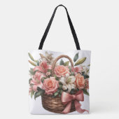 Tote Bag Lys rose dans un panier (Dos)