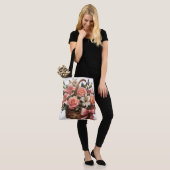 Tote Bag Lys rose dans un panier (Sur le modèle)