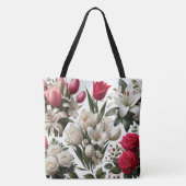 Tote Bag Lys Rose rouges et blancs (Dos)