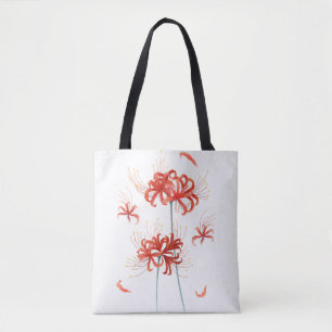 Tote Bag 'Lys rouge d'araignée' artistique botanique