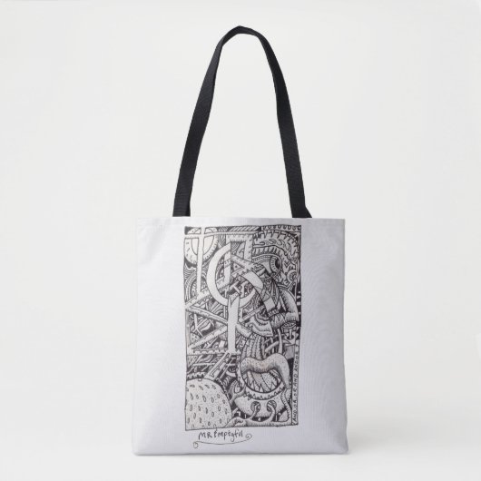 Tote Bag M. Emptyful, Dessin D'Encre (Devant)
