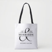 Tote Bag M. Mme Monogram Mariage noir blanc (Devant)