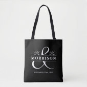 Tote Bag M. Mme Monogram Mariage noir blanc (Devant)