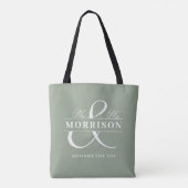Tote Bag M. Mme Monogram Sage Mariage verte (Dos)