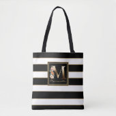 Tote Bag M Monogramme Floral Or | Blancs noirs (Devant)