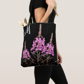 Tote Bag M monogramme transportable joli fleurs roses flora (De près)
