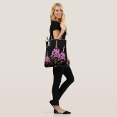 Tote Bag M monogramme transportable joli fleurs roses flora (Sur le modèle)