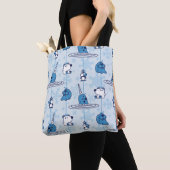 Tote Bag M. Narwhal Blue Snowflake Motif (De près)