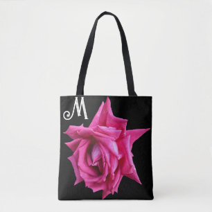 Tote Bag M nom Cutomizable joli rose rose tendance floral