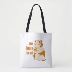 Tote Bag Ma bête intérieure fainéante citation de motivatio