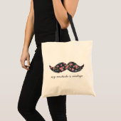Tote Bag Ma moustache est cru floral (Devant (produit))