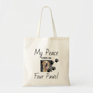 Tote Bag Ma paix repose sur quatre pattes - Citation de l'a