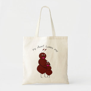 Tote Bag Ma tante m'aime, famille de fourmis mignonne