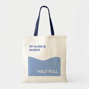 Tote Bag Ma Verre Est Toujours À Moitié Plein Rétro Optimis
