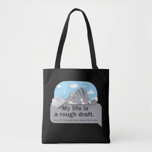 Tote Bag Ma vie est un brouillon : Comique de l'écrivain (Devant)