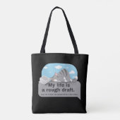 Tote Bag Ma vie est un brouillon : Comique de l'écrivain (Dos)